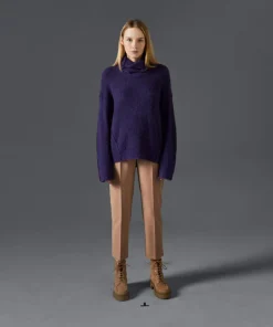 Femme Rodier Pull Églantine col amovible violet foncé