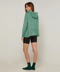 Outlet Rodier Pull Hortensia à capuche chiné vert