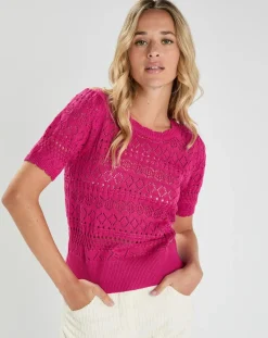 Femme La Petite Etoile Pull Indiana fuchsia