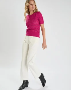 Femme La Petite Etoile Pull Indiana fuchsia