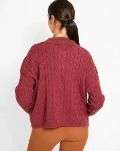 Femme Assuili Pull Ines bordeaux