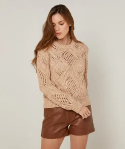 Femme Rodier Pull Javotte en Coton & Laine beige ficelle