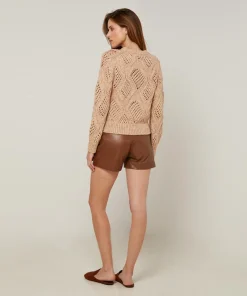 Femme Rodier Pull Javotte en Coton & Laine beige ficelle