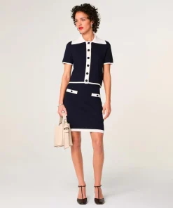 Femme Rodier Pull Julie-Rose manches courtes bleu marine