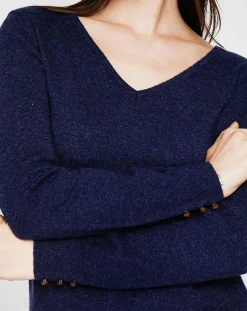 Femme Cachemire & Jo Pull Juliette bleu nuit