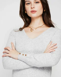 Femme Cachemire & Jo Pull Juliette givre