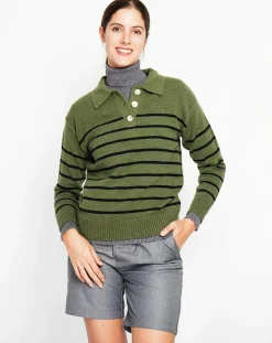 Femme Assuili Pull Justine kaki