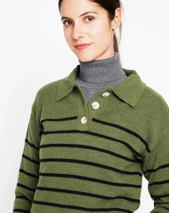 Femme Assuili Pull Justine kaki