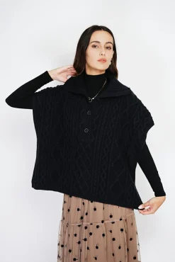 Discount C&Jo Pull large à capuche en Cachemire mélangé noir