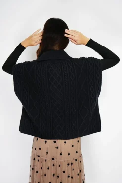 Discount C&Jo Pull large à capuche en Cachemire mélangé noir