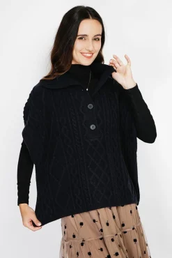 Discount C&Jo Pull large à capuche en Cachemire mélangé noir