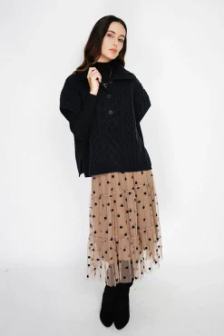 Discount C&Jo Pull large à capuche en Cachemire mélangé noir