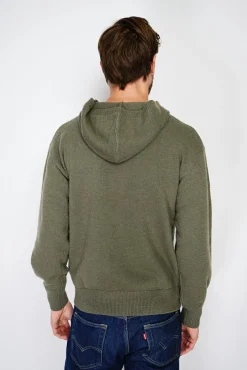 Sale C&Jo Pull large à capuche en Cachemire mélangé kaki