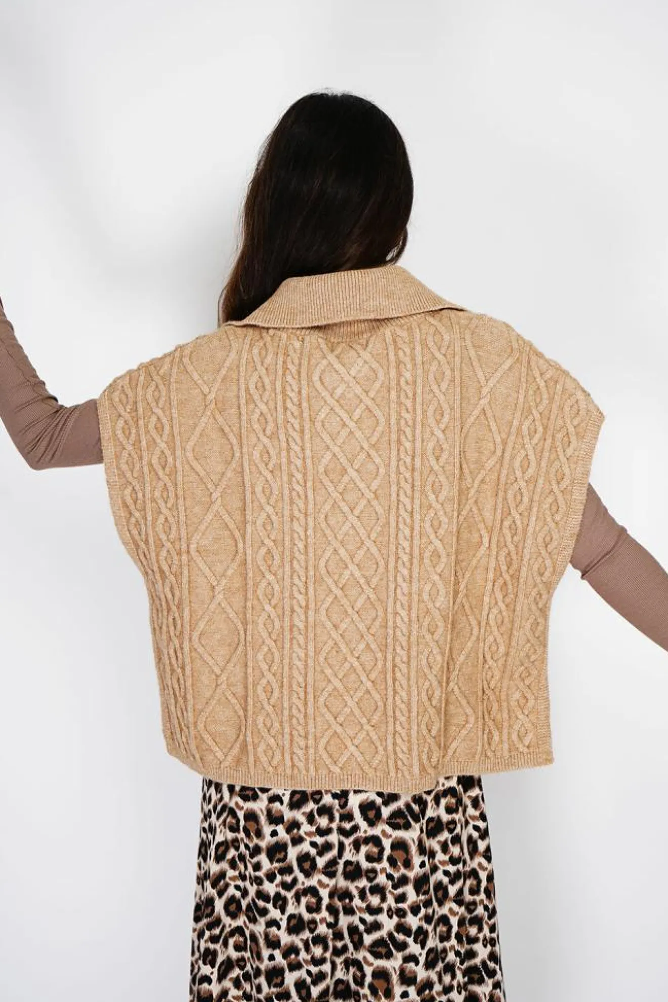 Femme C&Jo Pull large à capuche en Cachemire mélangé camel