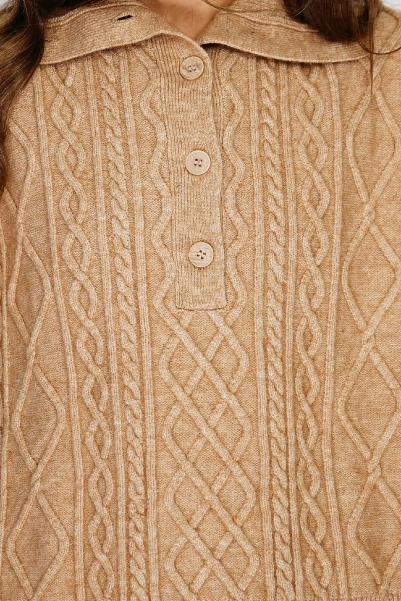 Femme C&Jo Pull large à capuche en Cachemire mélangé camel