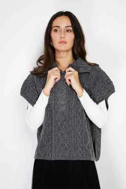 Clearance C&Jo Pull large à capuche en Cachemire mélangé loup