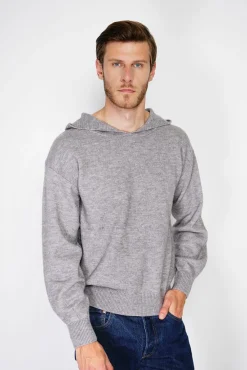 Homme C&Jo Pull large à capuche en Cachemire mélangé flanelle