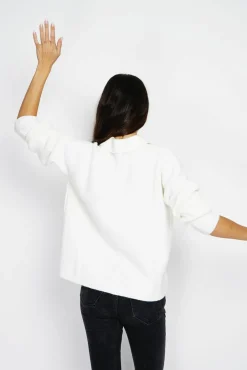 Clearance Assuili Pull large en Cachemire mélangé col polo naturel