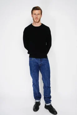 Sale C&Jo Pull large en Cachemire mélangé ras du cou à côtes noir