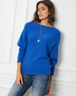 Clearance Fleur de cachemire Pull Lena Indigo