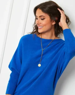 Clearance Fleur de cachemire Pull Lena Indigo