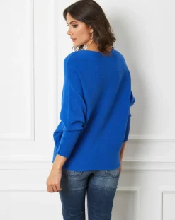Clearance Fleur de cachemire Pull Lena Indigo