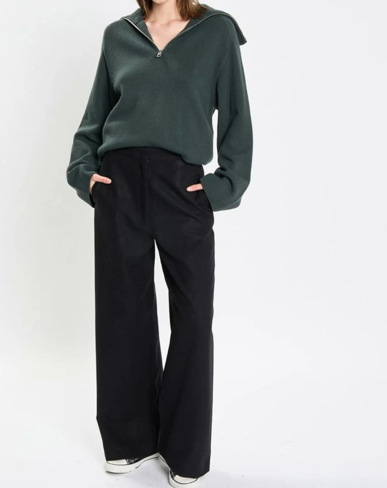 Online Marc O'Polo Pull long en Laine mélangé vert foncé