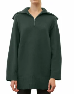 Online Marc O'Polo Pull long en Laine mélangé vert foncé