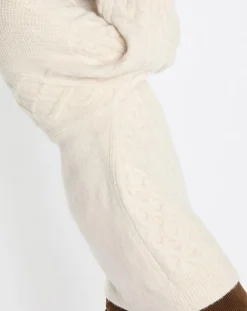 Femme Marc O'Polo Pull long en Laine mélangée torsades écru