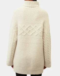 Femme Marc O'Polo Pull long en Laine mélangée torsades écru