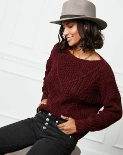 Clearance L'Armoire de Suzette Pull Louise bordeaux