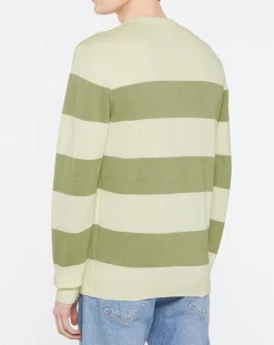 Homme Hackett London Pull Marinière beige/vert