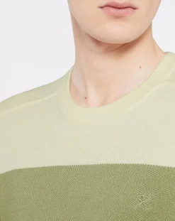 Homme Hackett London Pull Marinière beige/vert