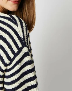 Best An'ge Pull marinière Jeanne en Laine mélangée écru/marine