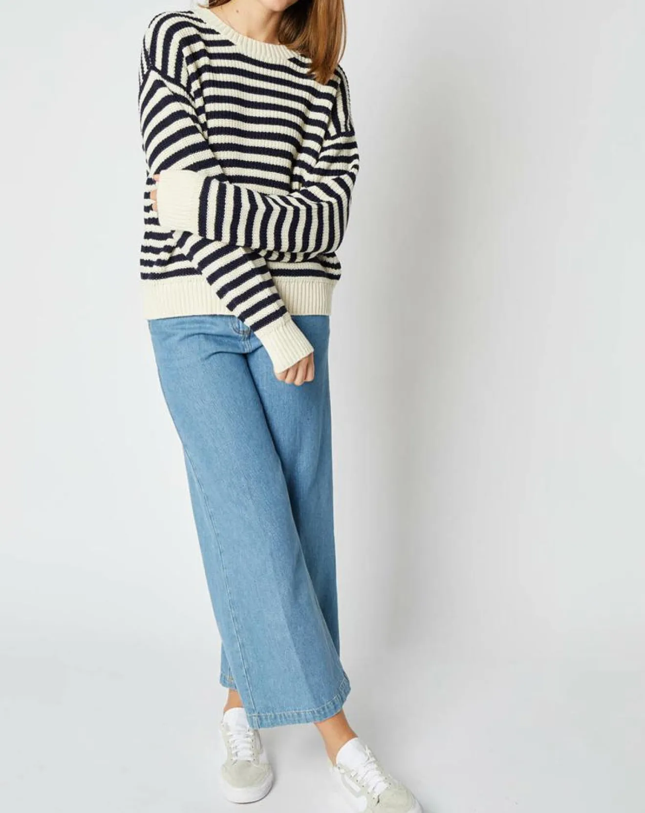 Best An'ge Pull marinière Jeanne en Laine mélangée écru/marine