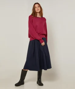Online Rodier Pull Marjorie en Laine mélangée rouge grenat