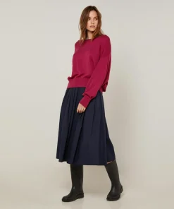 Online Rodier Pull Marjorie en Laine mélangée rouge grenat