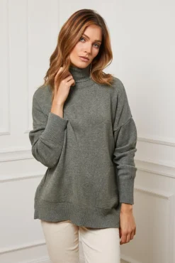 Sale Fleur de cachemire Pull Marny Kaki