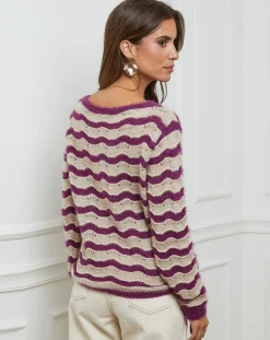 Femme L'Armoire de Suzette Pull Mathilde prune