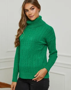 Femme Soft Cashmere Pull Mila vert