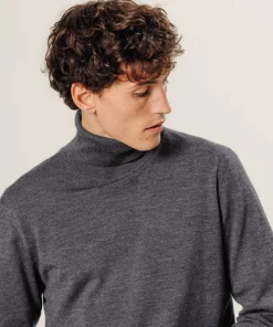 Homme Rodier Pull Émile 100% laine col rond gris foncé