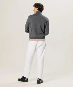 Homme Rodier Pull Émile 100% laine col rond gris foncé