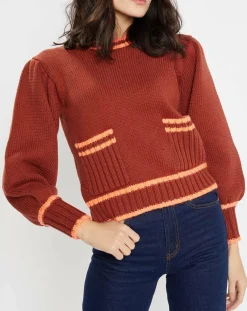 Femme Manoush Pull Mouline chocolat