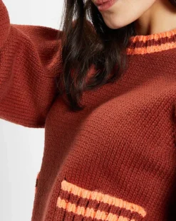 Femme Manoush Pull Mouline chocolat