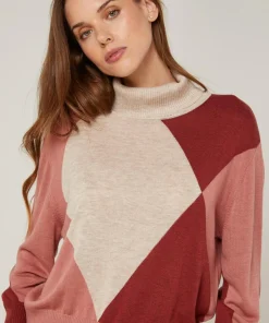 Femme Rodier Pull Mylène en Laine mélangée beige/rose