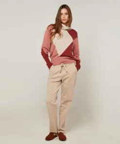 Femme Rodier Pull Mylène en Laine mélangée beige/rose