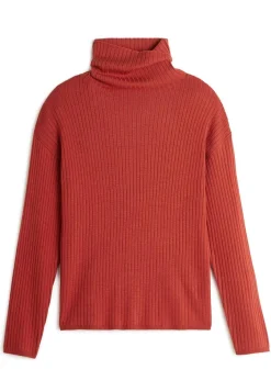 Discount Rodier Pull Ornella large col roulé orange rouille