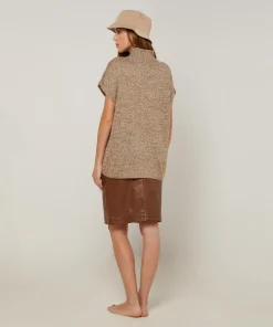 Femme Rodier Pull Phoebe col roulé sans manches marron