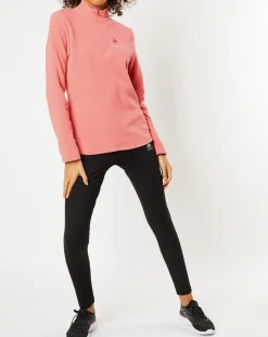 Femme Odlo Pull polaire technique col zippé Roy saumon