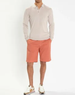 Best Hackett London Pull polo en Laine & Soie beige